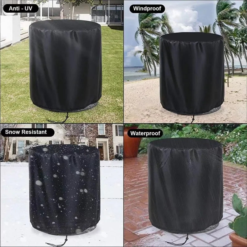 Garden Patio Round Table Protective Cover - Oxford Cloth, Outdoor Dustproof Rainproof Sunproof Furniture Shield