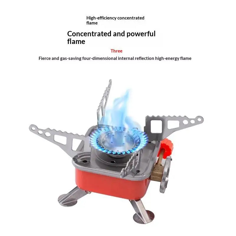 Camping Gas Stove Portable Foldable Windproof Rust Resistant for Hiking Backpacking Picnic BBQ Campsite Use