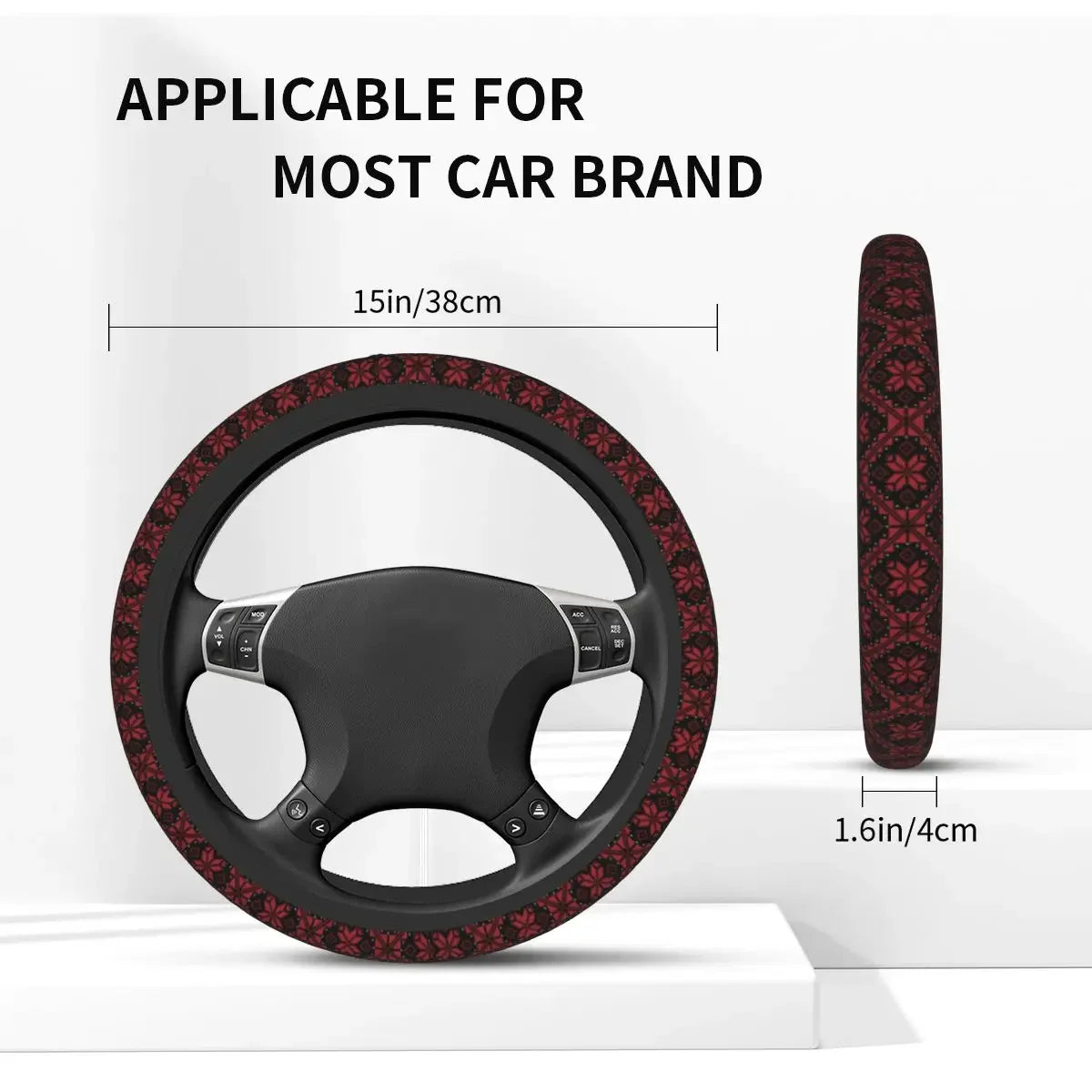 Palestinian Tatreez Car Steering Wheel Cover Palestine Steering Wheel Protective Cover Auto Steering-Wheel Accessories
