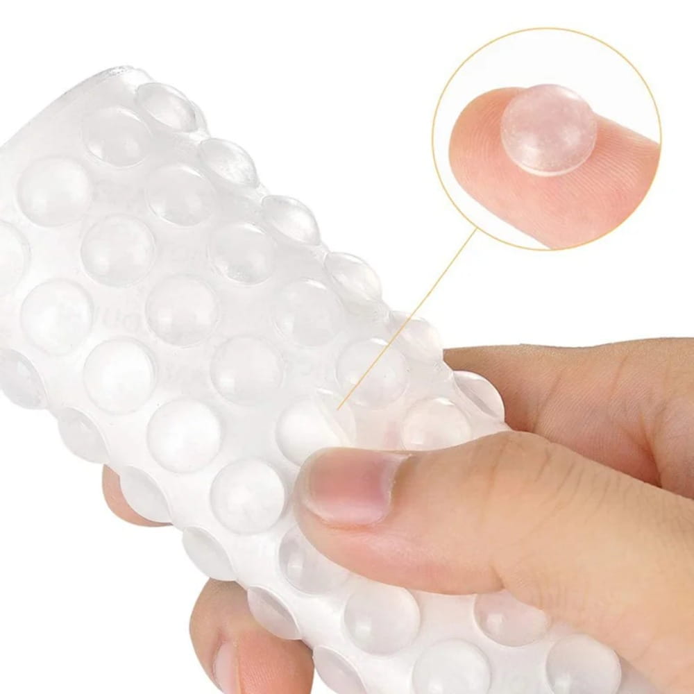 Pare-chocs d’armoire en silicone blanc avec bosses arrondies en relief, conçus pour soulager les muscles ciblés, vendu en lot de 100