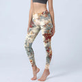 Fashion Women Yoga Pants High Waisted Floral Butterfly Print Leggings Butt Lifting Tummy Control Soft Workout Pants Gym Clothing