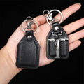 PU Leather Keychain Saint Christopher Charm Pendant Men Antique Bronze Plated Hook Keychain Car Keychain