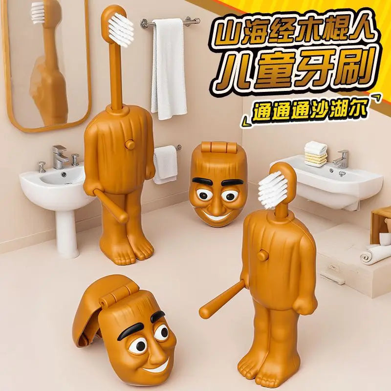 Italian Brainrot Tung Children's Toothbrush Anime Soft Nylon Bristle Toothbrush Travel Cartoon Cute Funny Teeth Brush Whitening