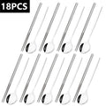 18Pcs Black Gold Dinnerware Dinner Spoons Chopsticks Cutlery Set Stainless Steel Tableware Sets Kitchen Home Silverware Set