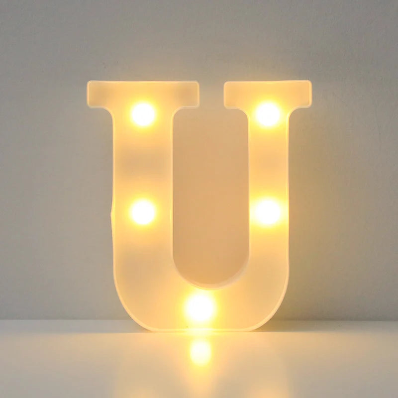 Alphabet LED Letter Lights Luminous Number Lamp Battery Night Light for Wedding Birthday Christmas Party  Home Decoration