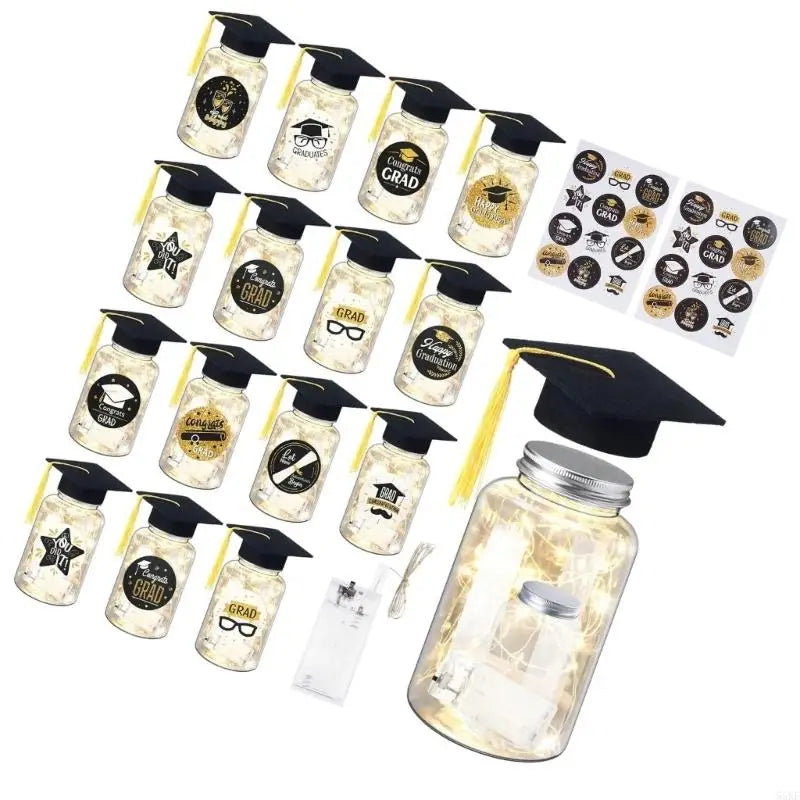 Graduation Memory Jar with Led Light Light Up Jar with Graduation Cap 55KF