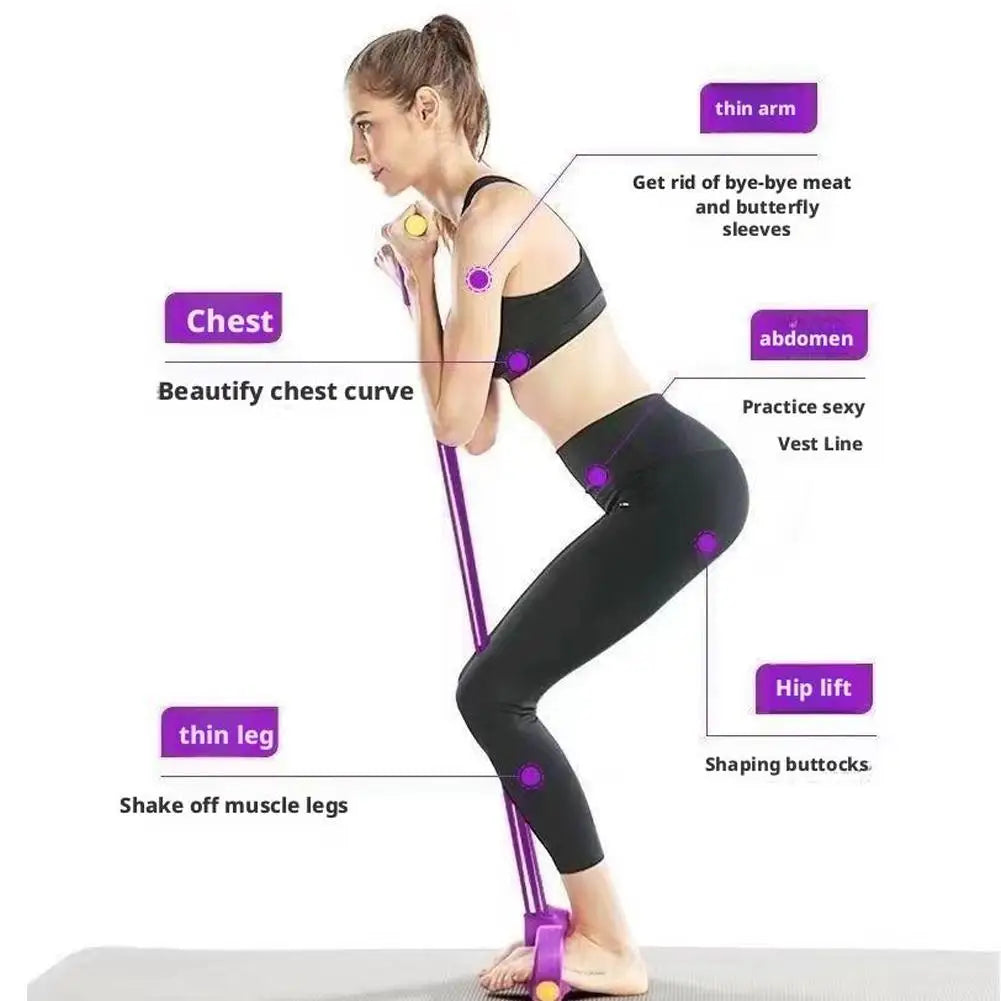 6 Tubes Pedal Resistance Band Elastic Pull Rope Sit Up Expander Fitness Equipment For Abdomen Waist Leg Arm Yoga Home Gym