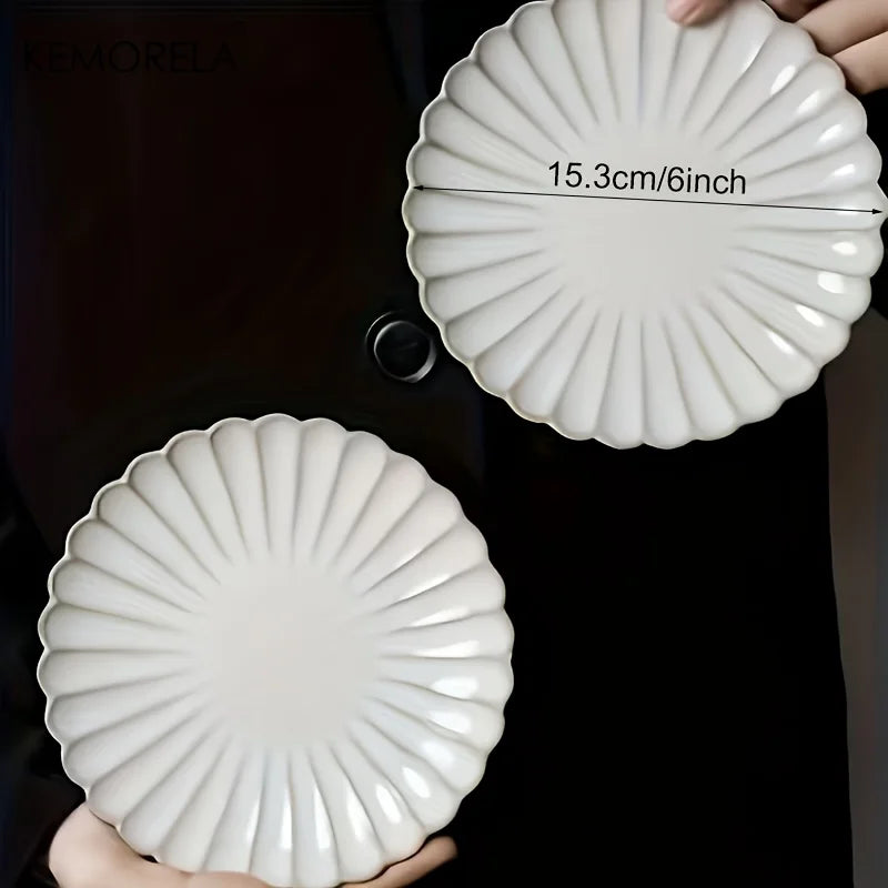 1/2PCS Nordic White Bowls Dinner Plates Ceramic White Glaze Tableware Set Western Steak Dish Salad Bowl Vegetable Fish Plate