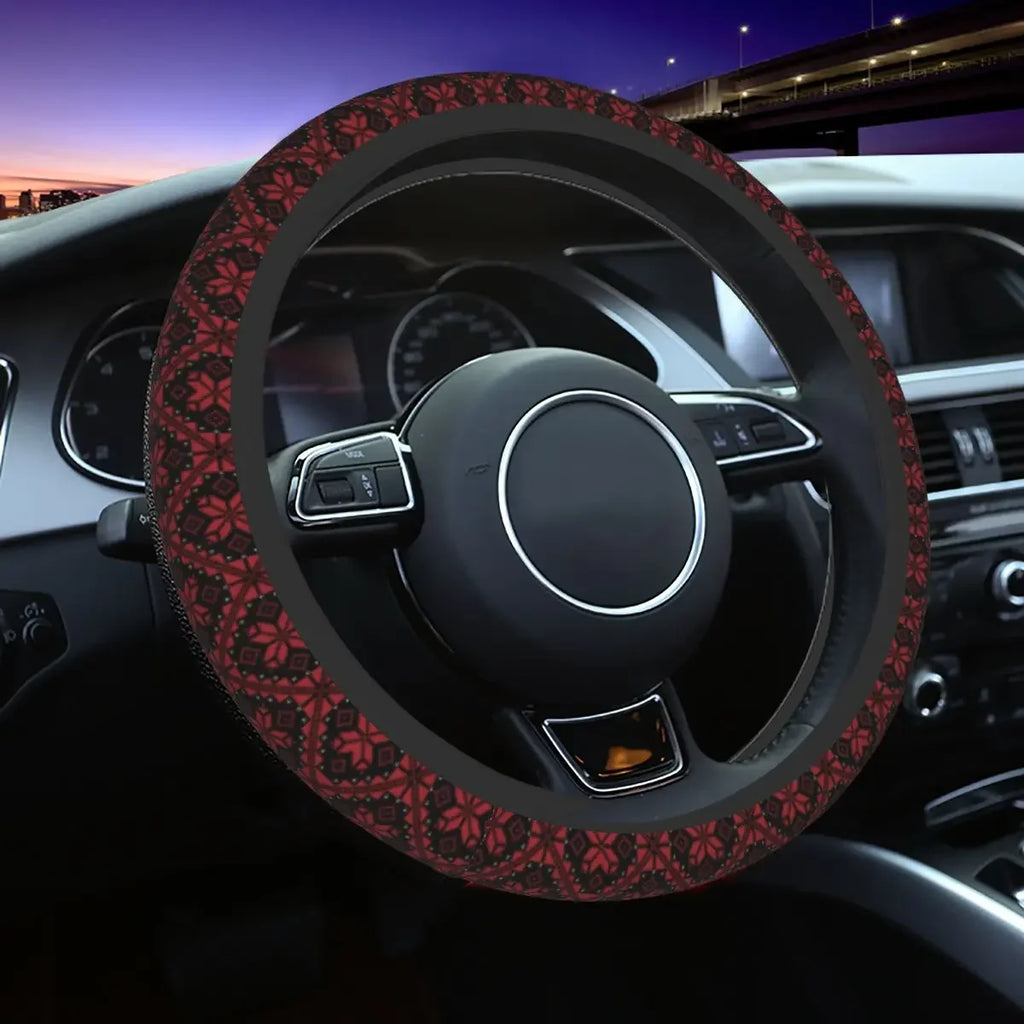 Palestinian Tatreez Car Steering Wheel Cover Palestine Steering Wheel Protective Cover Auto Steering-Wheel Accessories