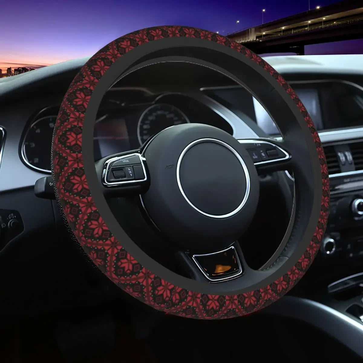 Palestinian Tatreez Car Steering Wheel Cover Palestine Steering Wheel Protective Cover Auto Steering-Wheel Accessories