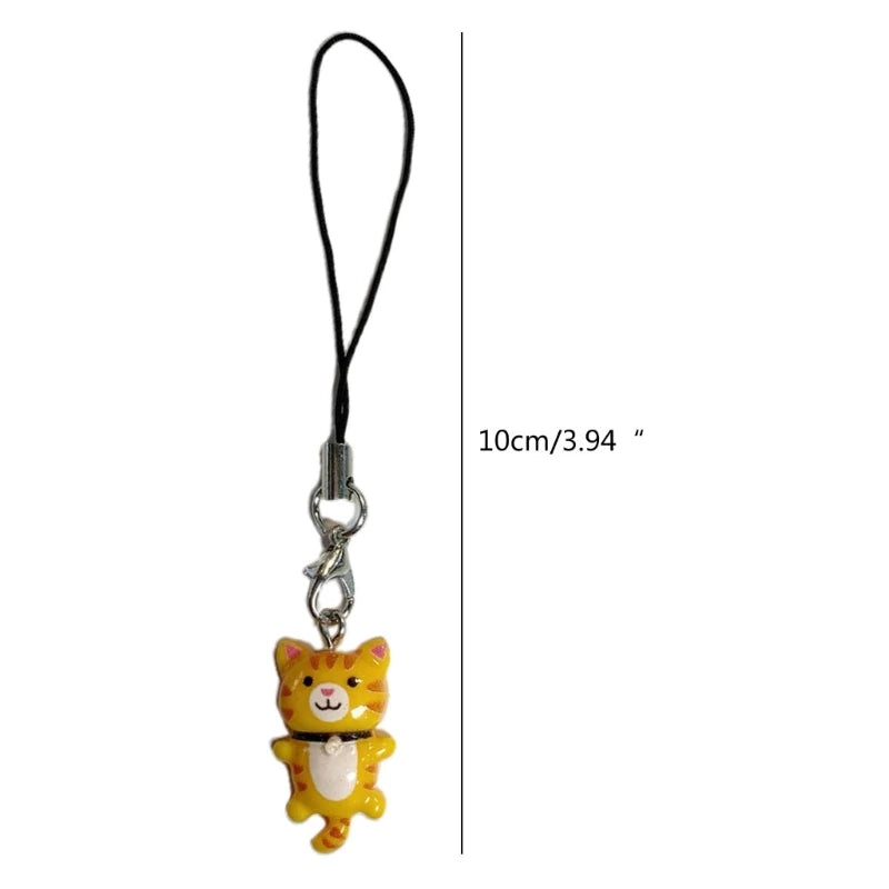 Cute Cat Pendant Keychain Phone Strap Lanyard Strap Backpack Charm Accessories Car Keys Decoration Handmade Jewelry Gift