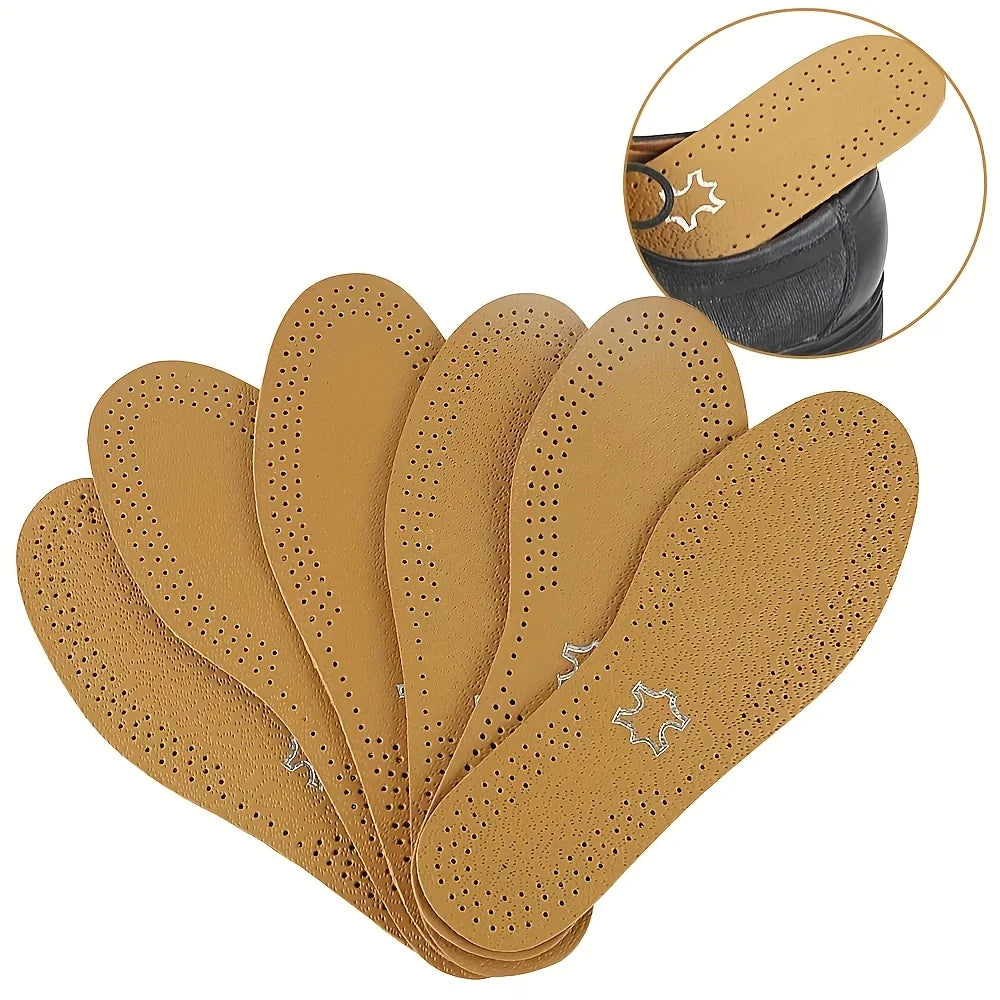 Upgrade Leather Comfortable and Durable Good foot feeling Insoles Soft Shock absorbing for Men and Women,Casual Footwear