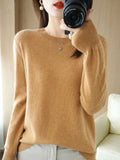 Autumn Winter Women Wool Sweater O-neck Long Sleeve Pullover Basic Casual Loose Style Famale Clothing Merino Wool Knitwear Tops