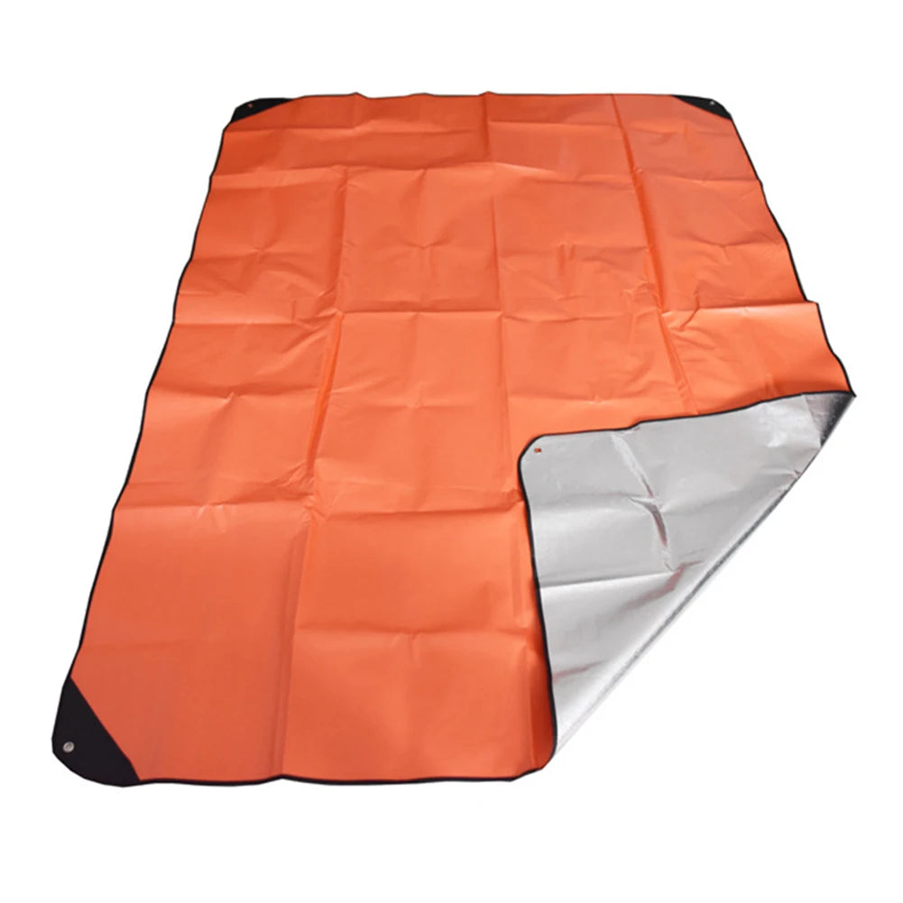 1 X Outdoor Camping  Survival Blanket Insulated  Thermal Reflective Tarp 82.7x59.1inch  Waterproof Insulated Blanket  For Hiking
