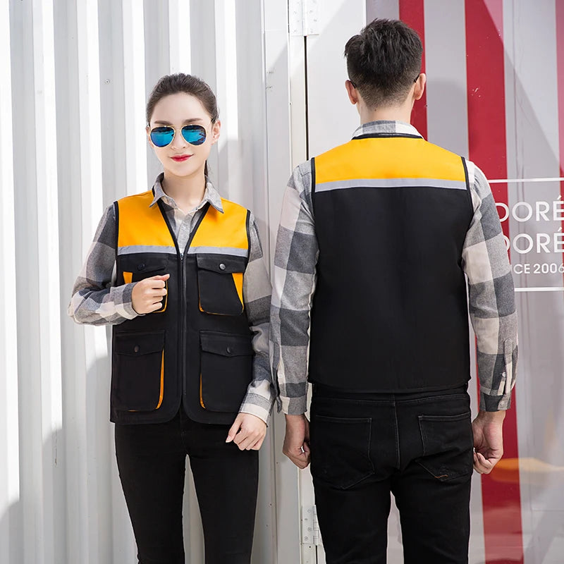 Men's Outdoor Vest Hiking Fishing Hunting Photography Multi-Pockets Multi-Function Maintenance Worker Waistcoat Print Logo