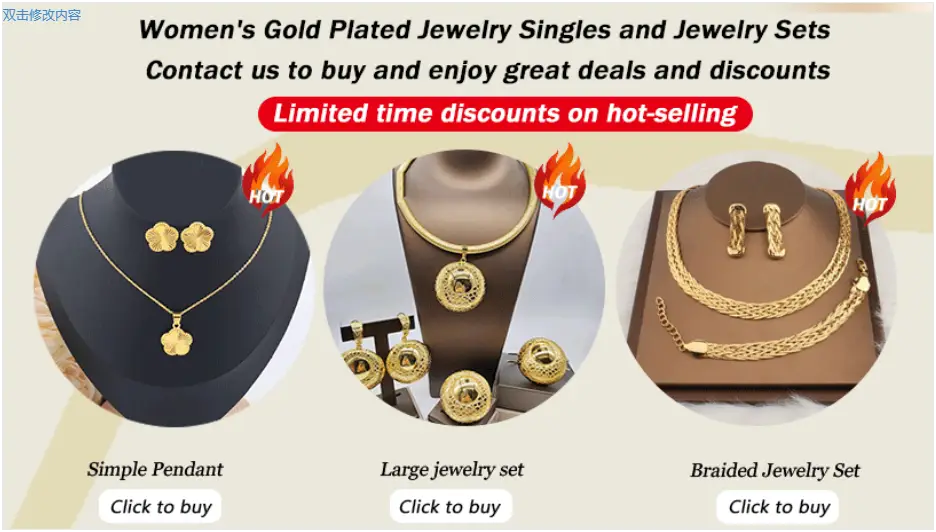 gold-plated women’s jewelry set featuring intricate floral pendant and layered braided chains from the gold flame jewelry set for wedding and party.