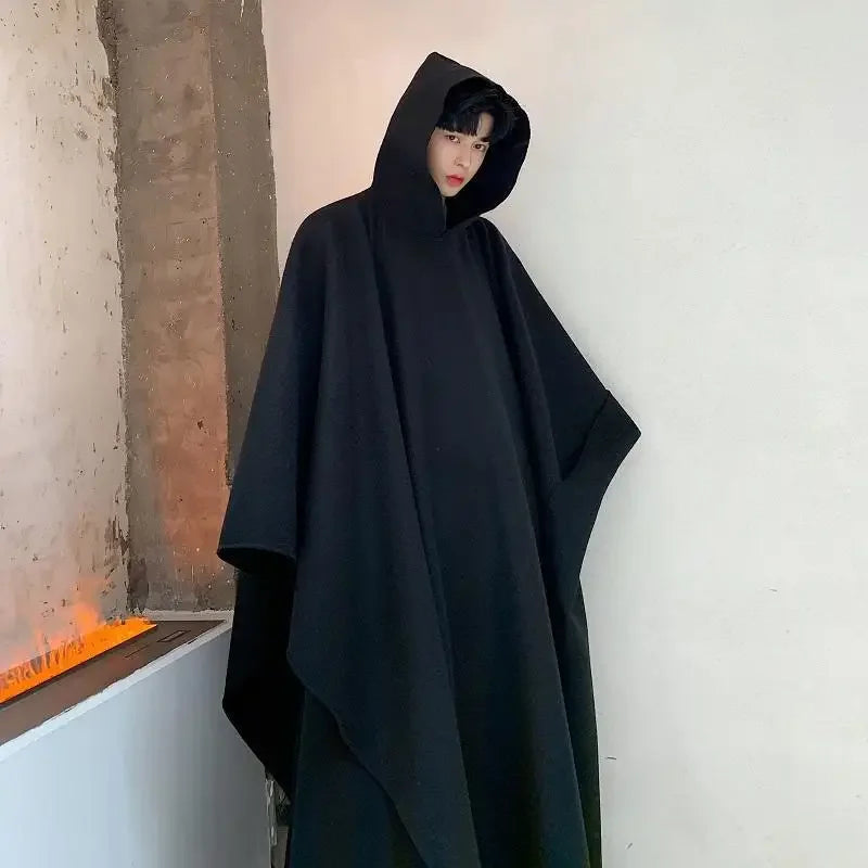 Hooded Trench Coat New Spring and Autumn Yamamoto Style Dark Personality Medium and Long Super Loose Jacket