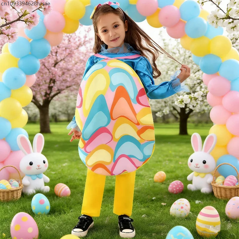 Easter Themed Egg Costume enfant School Cartoon Party Dress Up Outfit for niño Carnival Cosplay Role Play Clothing