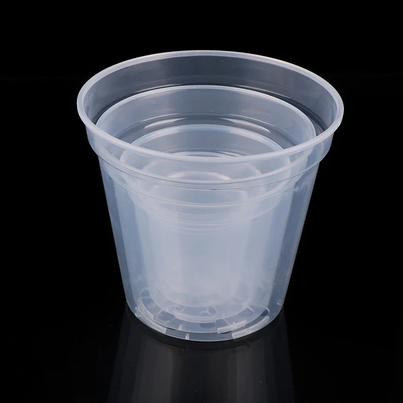 Home Garden Round Planter Pot Orchid Nursery Container Planter Container Transparent Orchid Container Round Starting Pot