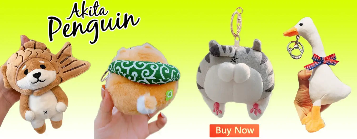 plush keychain featuring a cute stylized penguin with gray and white fur black eyes and pink feet as part of educational baby toys and toys hand finger collection including lion elephant bunny designs