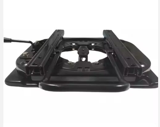 black metal universal rv swivel seat base with slide rail featuring a sleek industrial design and sturdy construction