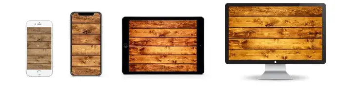 Holzplanken-Schutzschild für Apple-Geräte, dargestellt mit einem Teddybär-Babyduschen-Fotografie-Hintergrund in natürlicher Holzfarbe, ideal zum Schutz des Geräts.