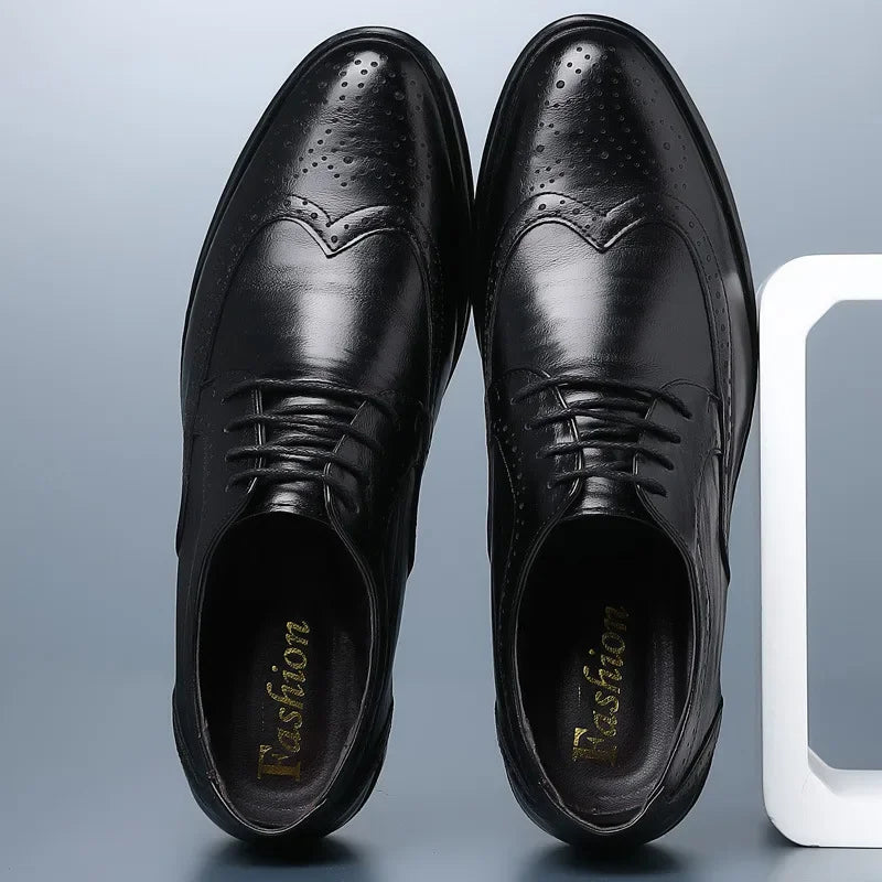Handcrafted Men's Oxford Shoes Genuine Leather Dress Shoes for Men Classic Business Formal Shoe Suit Party Men's  Leather Shoes