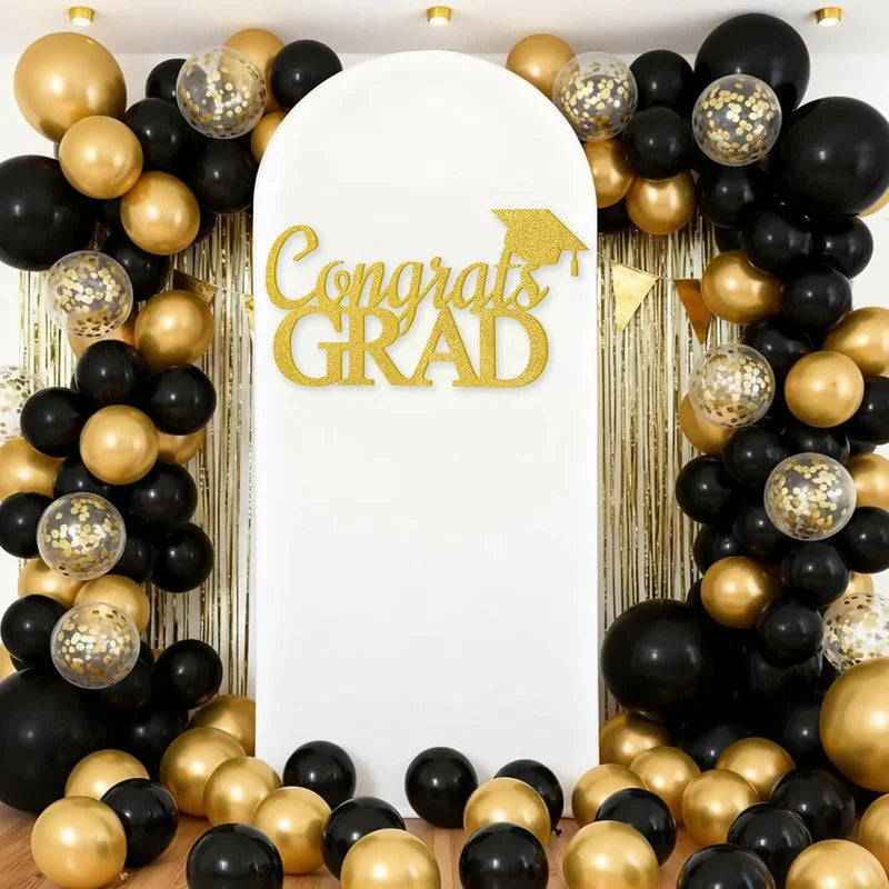 Class of 2026 Golden Graduation Felt Wall Stickers Party Decoration University Student Graduation Ceremony withGRAD Bachelor Hat