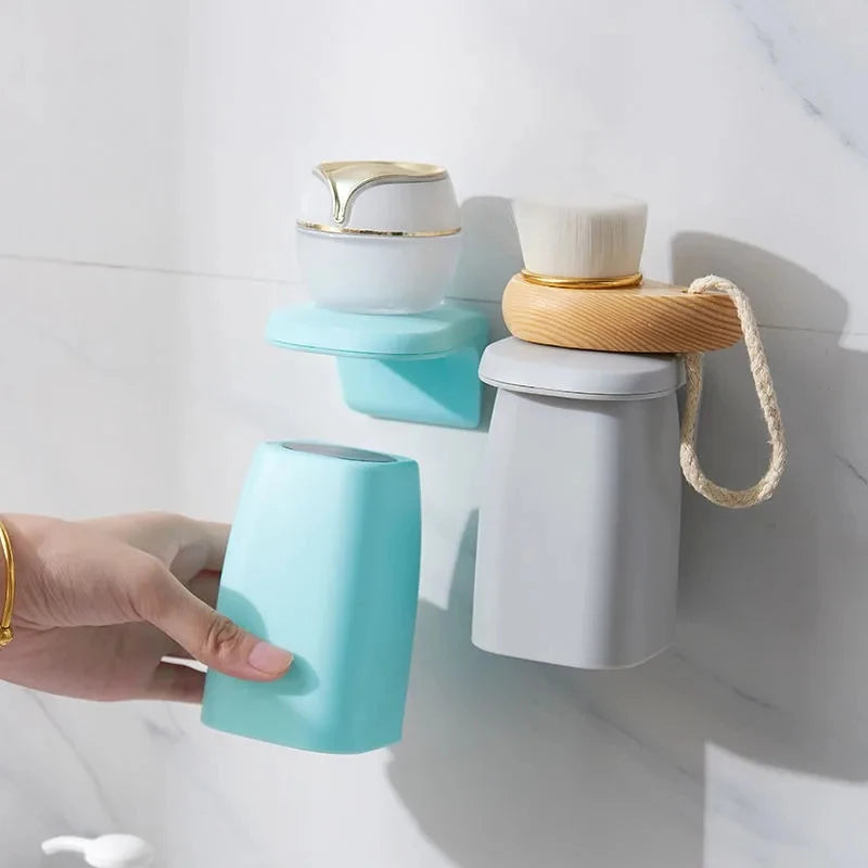 Bathroom Accessories Minimalist Magnetic Mouthwash Cup Wall Mounted Toothbrush Storage Rack Brushing Cup Washing Cup Dental Jar