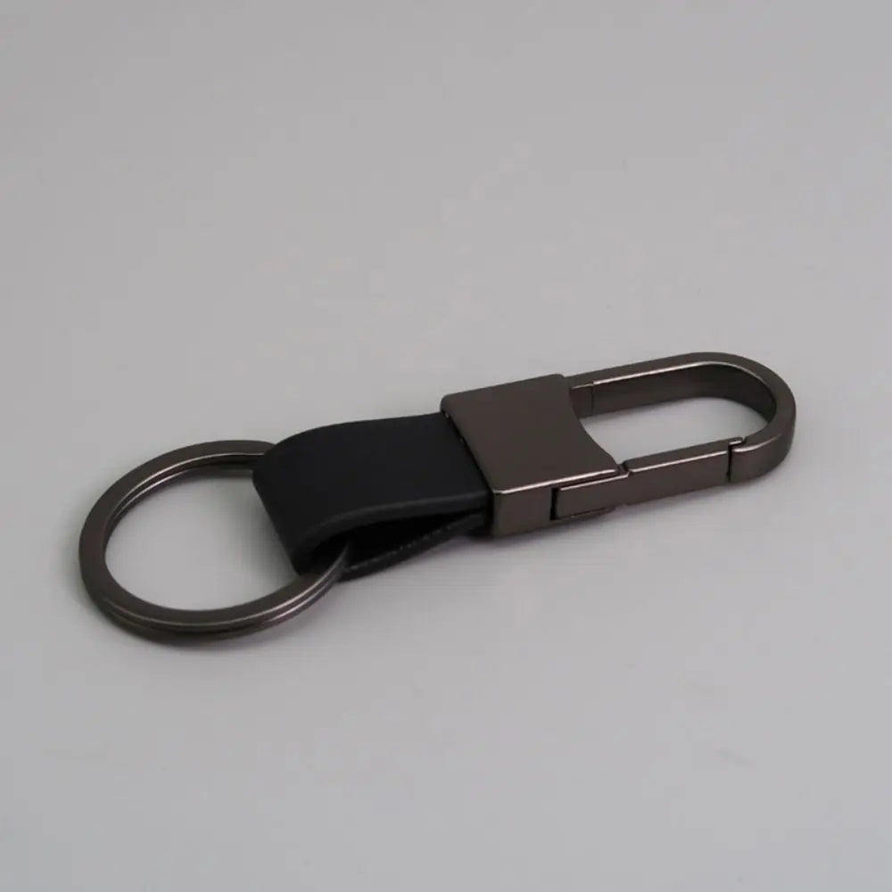 Alloy Leather Fur Keychain Anti-Lost Durable Leather Waist Hanging Key Chain Multifunctional Carabiner Holder