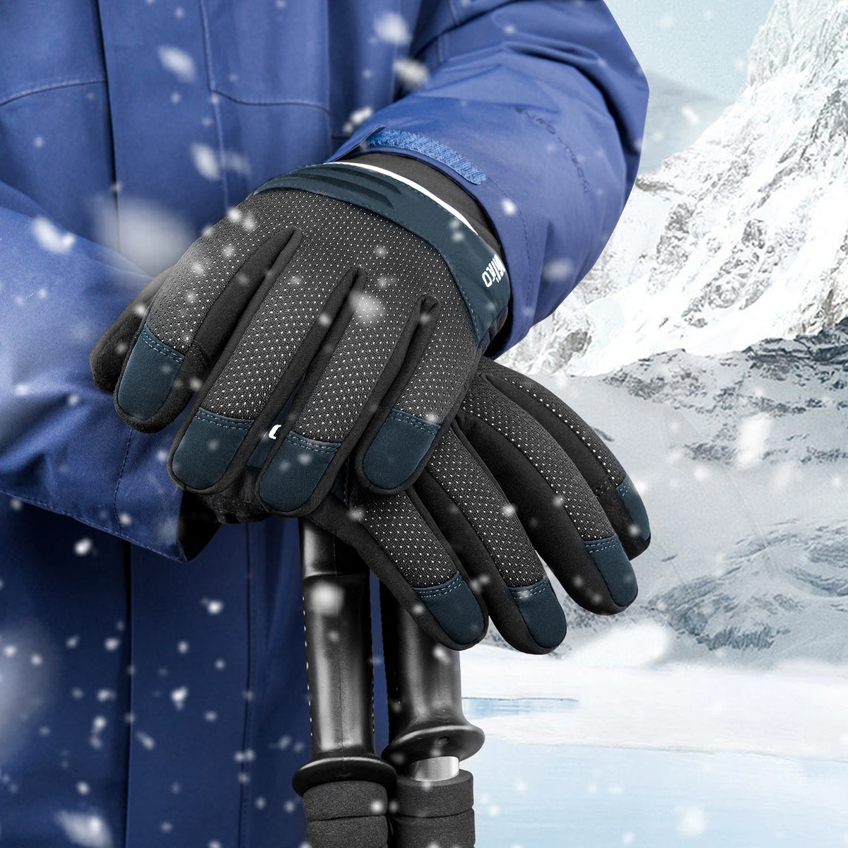 Men's Winter Gloves Waterproof, Windproof, Warm Gloves for Skiing, Motorcycling, Riding, Driving, and Touchscreen Use