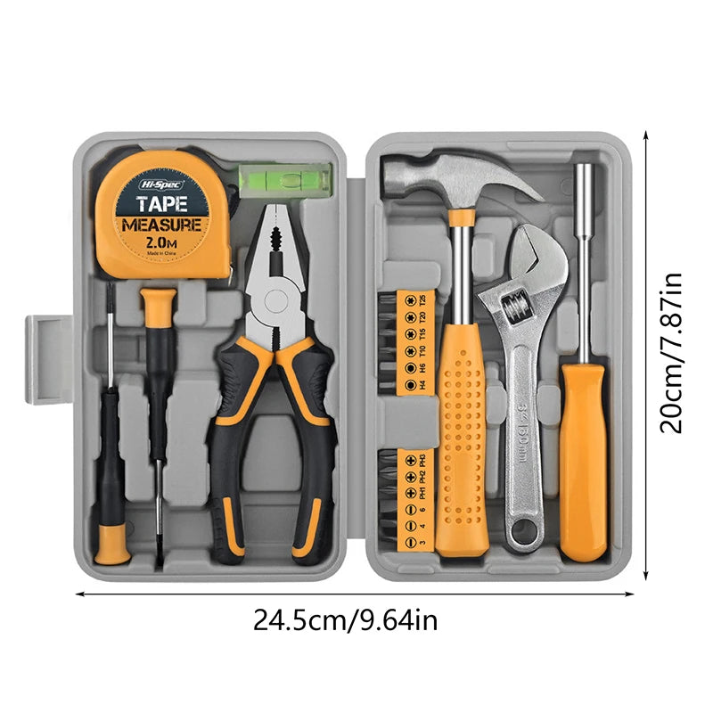 20 Pieces Home Tool Set, Basics Household Tool Kit With Small Mini Carrying Box For Men And Women DIY