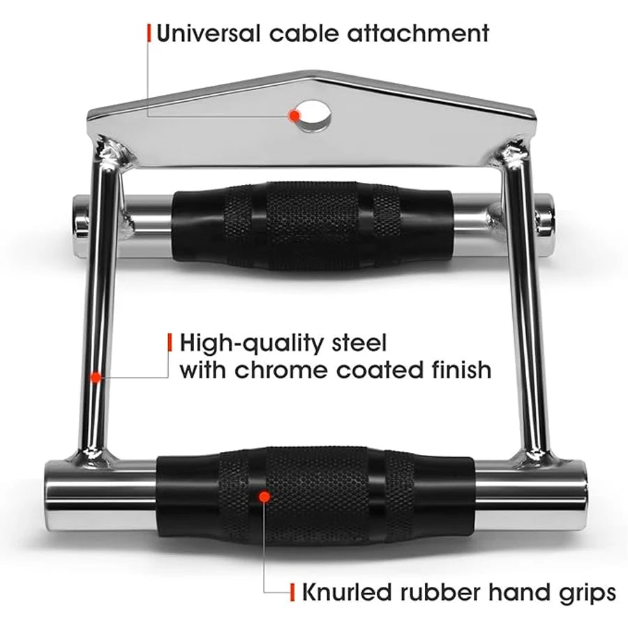 Fitness LAT Pull Down & D-Handle Gym Accessories for Cable Rowing, Weight Lifting, Biceps & Triceps Workout
