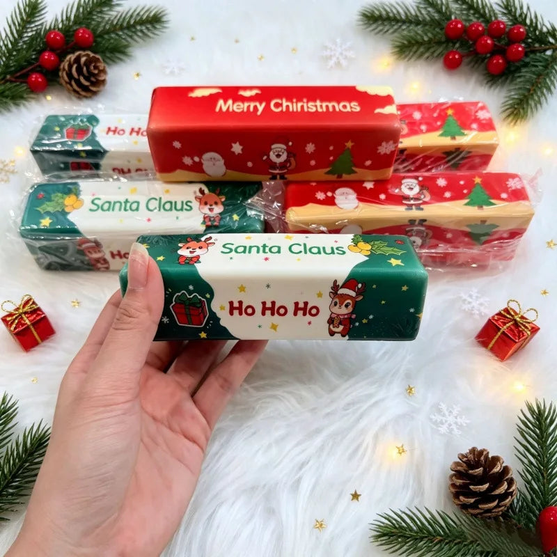 Christmas‑themed Simulated Butter Bar PU Slow‑Rebound Decor Crunchy Squishy Squishies Free Gift Stress Relief Party Favors