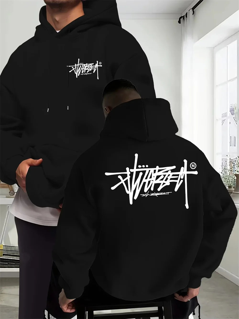 Man Hooded Sweatshirts All Season Daily Casual Sports Hoody Coats Home Outdoor Comfort Pullover Hoodies Fashion Men's Clothes