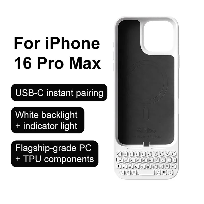 Mobile Phone Case with Keyboard Magnetic Suction All-in-One Phone Case Wired External Keyboard For iPhone 16 Pro Max 17 Pro Max
