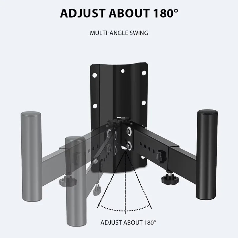 1 Pair Speaker Wall Mounts Brackets Professional Adjustable All Metal Stands Audio Telescopic Wall Mounting Accessories