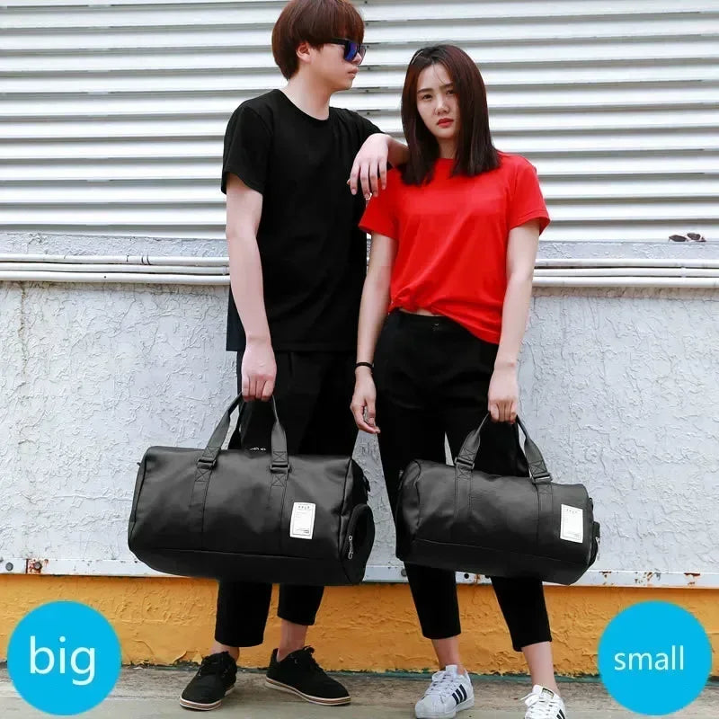 Gym Bag Leather Sports Bags Dry Wet Bags For Men Women  Training for Shoes Fitness Yoga Travel Luggage Shoulder Sport Bag