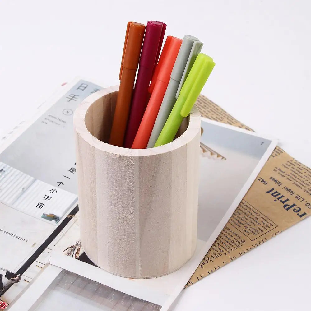 Lovely Fashion Desk Accessories Stationery Office Organizer Office Pen Holder Pencil Holders Storage Box Wooden