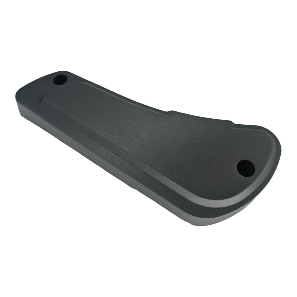 Black plastic handle with two circular holes for attachment on the Fiat Ducato driver seat panel 60911360.
