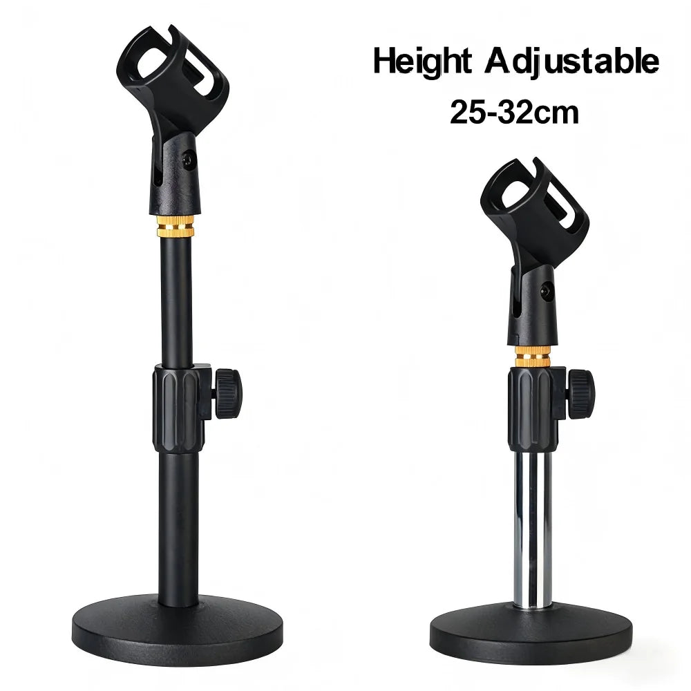 Portable Microphone Stand Professional Pedestal Feet Adjustable Desk Holder Bracket Speech Live Fixing Frame Mic Accessorise