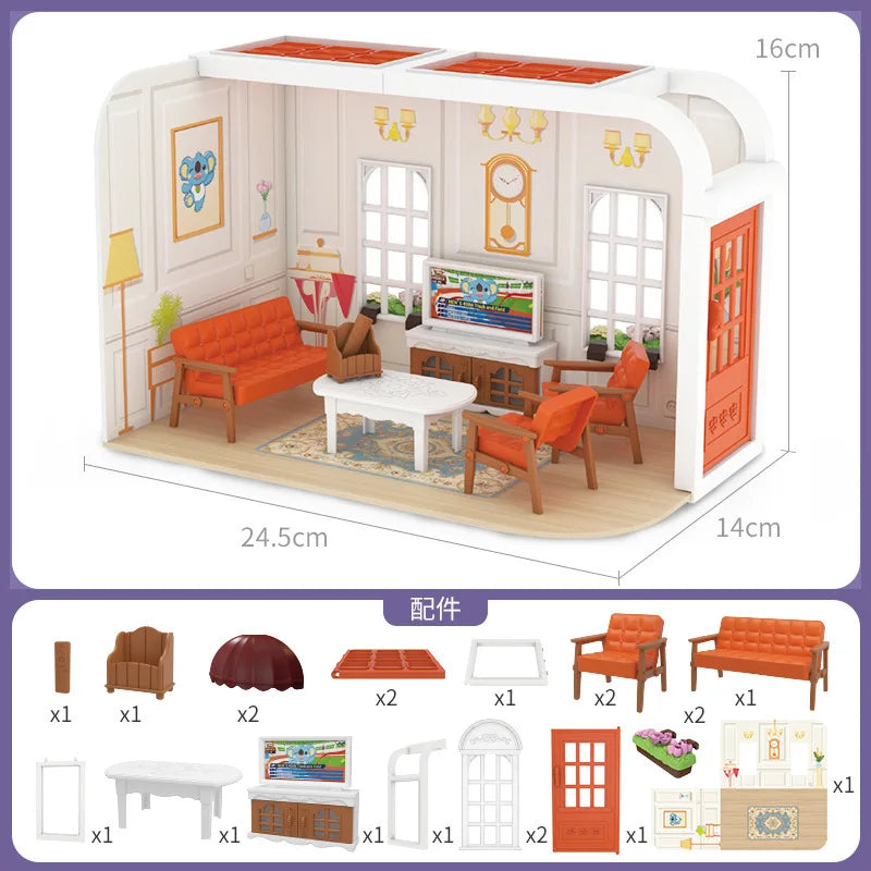 Miniature Items Dollhouse Accessories And Furniture Mini Toys Set Home Shop Scene Livingroom Pretend Playset Kids Toys Gifts