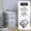 Multi-Compartment Plastic Storage Cabinet with 2 to 4 Drawers, Ideal for Office and Home Desk Organization