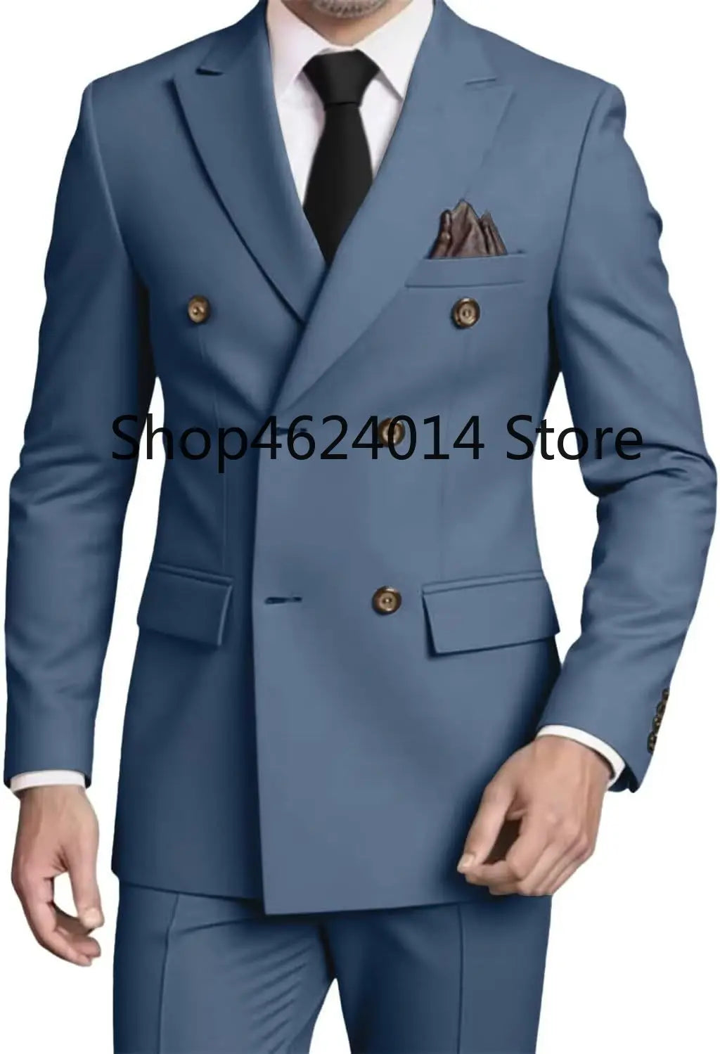 Suits for Men Slim Fit 2 Piece, Mens Double Breasted Suit Tuxedo for Men Wedding Business Prom Formal Suits