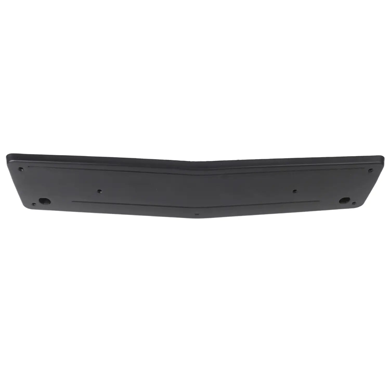 Black plastic base plate with mounting holes and central groove on the back side for Mercedes C Class W205 front license plate mount A2058801644.