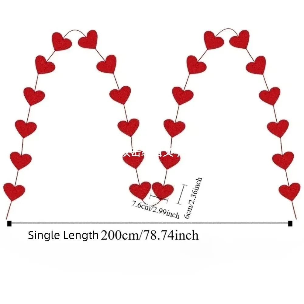 Romantic Love Flower Hanging Curtain Decorations Party Supplies Valentine's Day Hanging Ornaments String Garland DIY