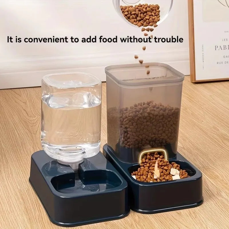 Automatic Portion-Controlled Pet Feeder with Water Dispenser for Cats and Dogs, Battery-Free Operation