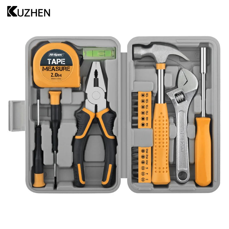 20 Pieces Home Tool Set, Basics Household Tool Kit With Small Mini Carrying Box For Men And Women DIY