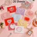 20Pc Romantic 3D Heart Postcard Folding Greeting Card Valentine's Day Gift Card Wedding Invitations Card Thank You Message Cards