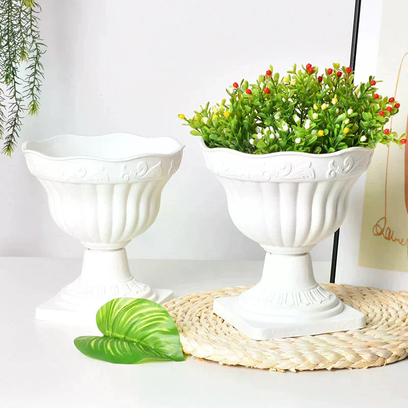 Large Outdoor Planter Roman Column Flower Pot Planting Pots Balcony Household White Plastic Porch Decor Flowerpot